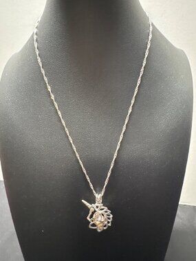 Unicorn Pendant Necklace With Yellow Pearl On 18K Gold-Plated Chain Elegant & Un